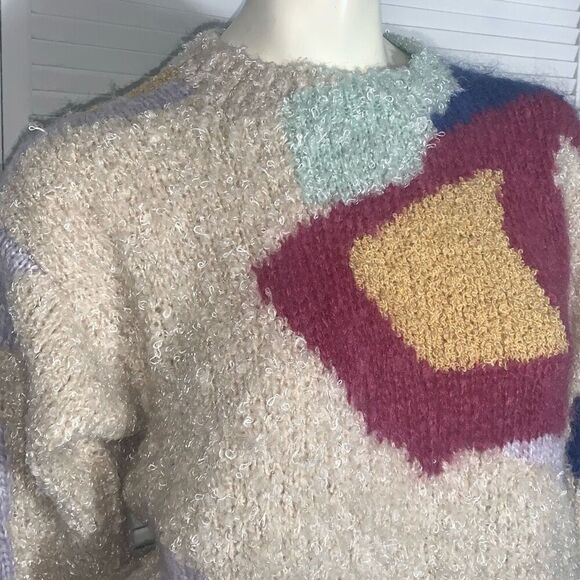 Vintage Pastel Abstract Pullover Sweater‎ Size Medium - Picture 3 of 9